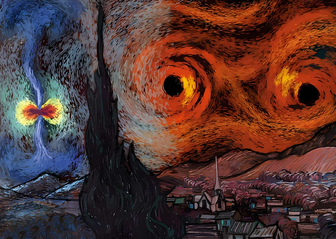 Starry Night Black Hole Fusion