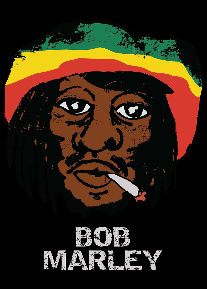 Bob Marley Portrait with Rastacap