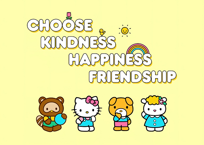 Choose Kindness, Happiness, Friendship Illustration