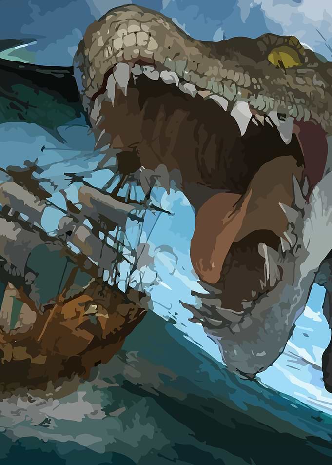 Sea Monster Attack on Ship