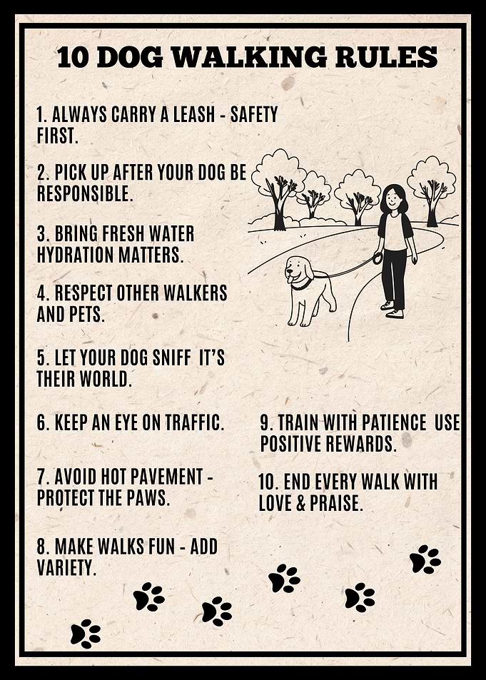 10 Dog Walking Rules Poster