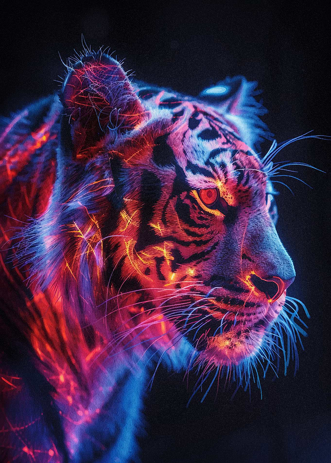 Neon Tiger Portrait