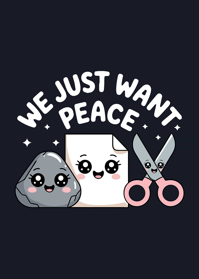Rock Paper And Scissors Want Peace