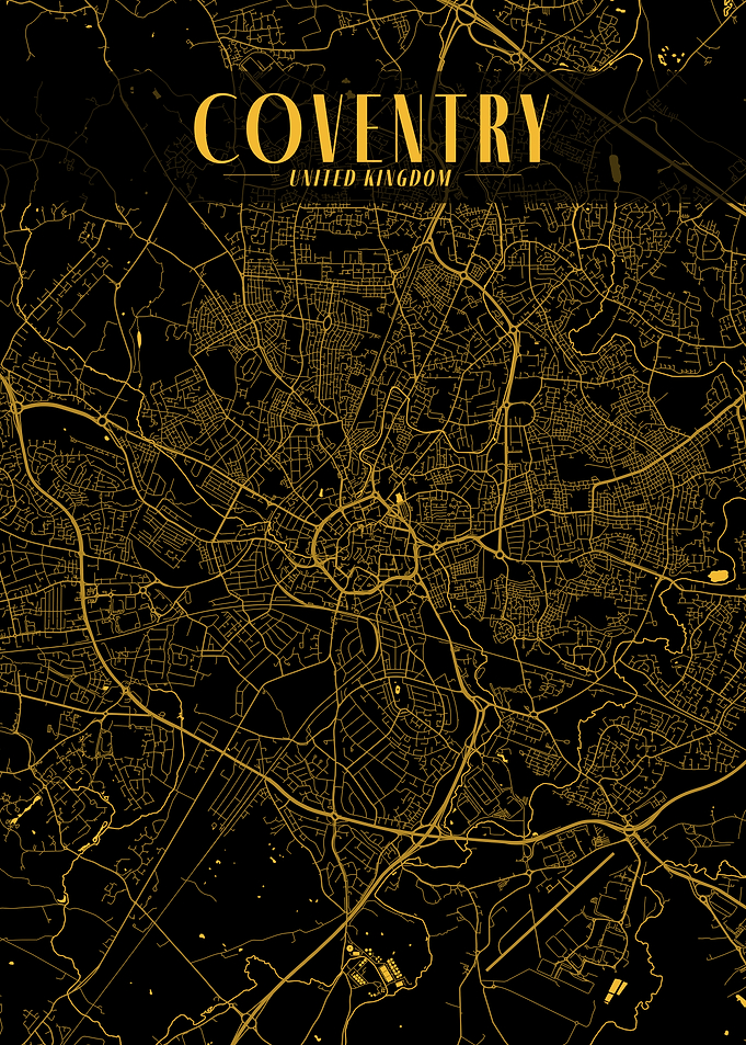 Coventry Golden Map Art