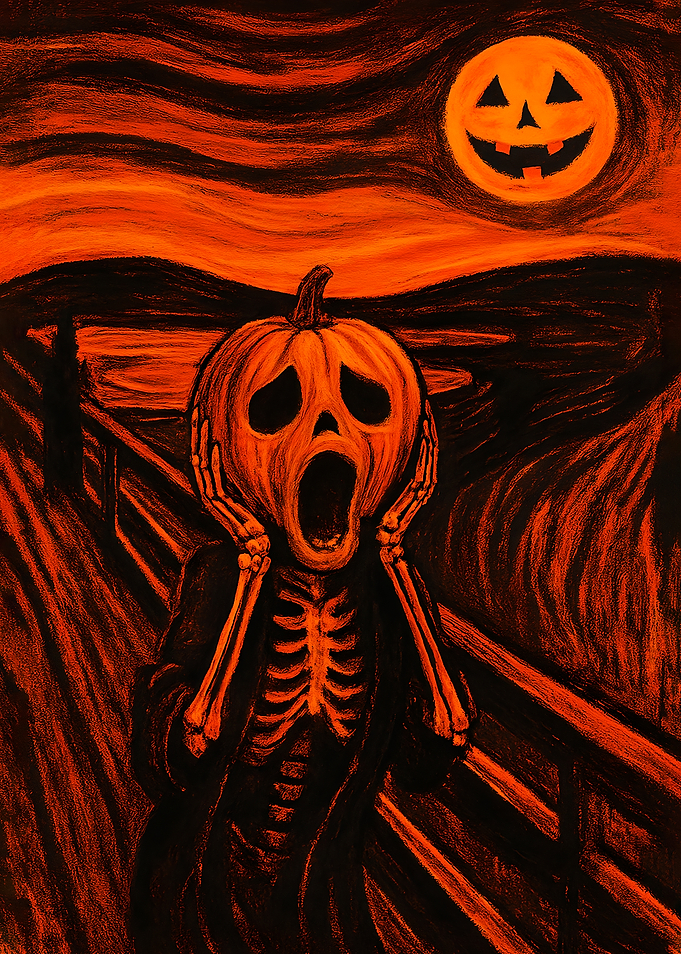 Halloween Scream Pumpkin Art