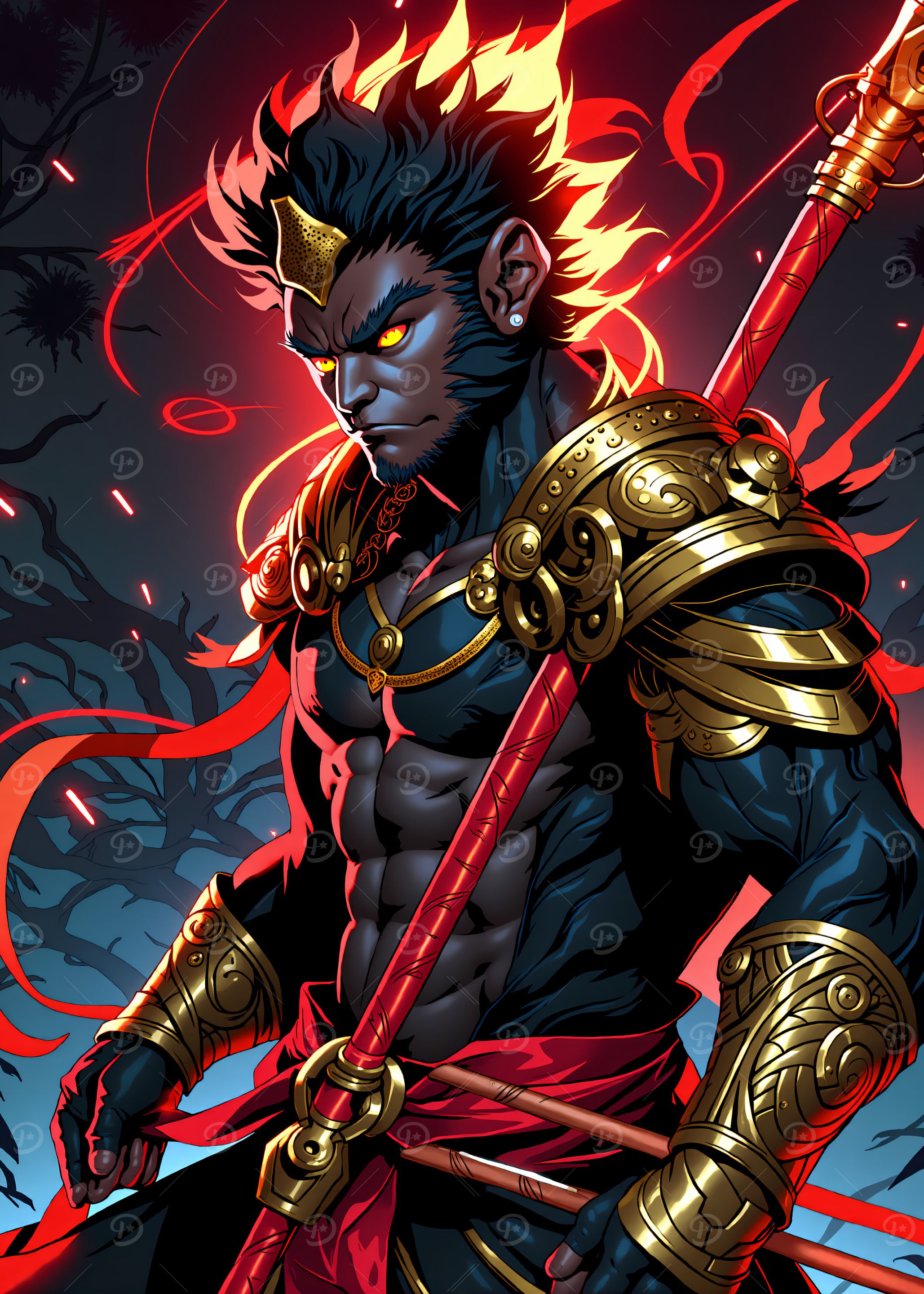 Monkey King Warrior with Staff