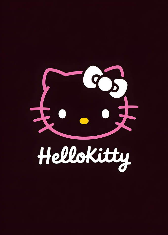 Hello Kitty Pink Outline Logo