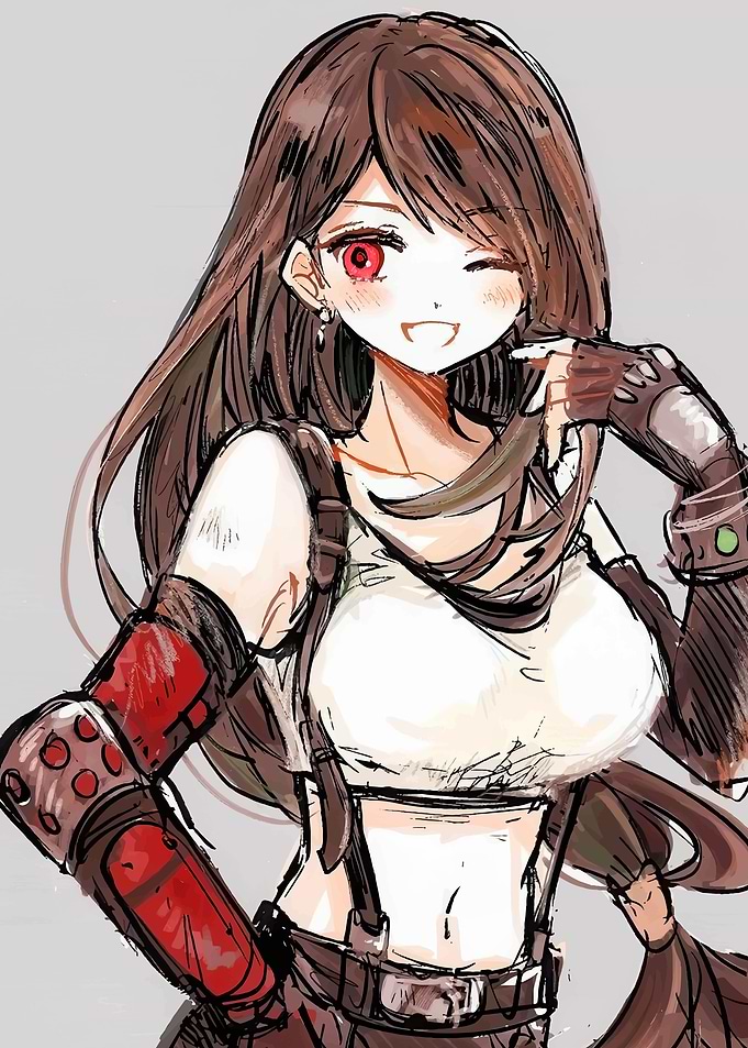 Tifa Lockhart Wink Anime Style