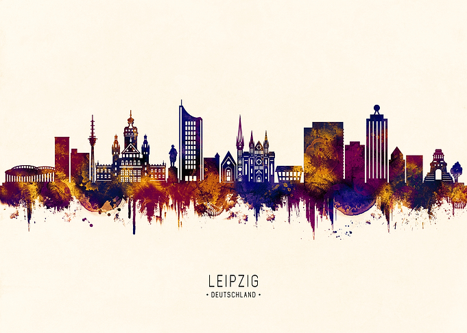 Leipzig Skyline Watercolor Art