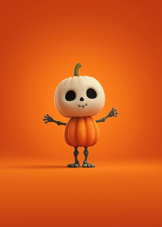 Cute Halloween Pumpkin Character