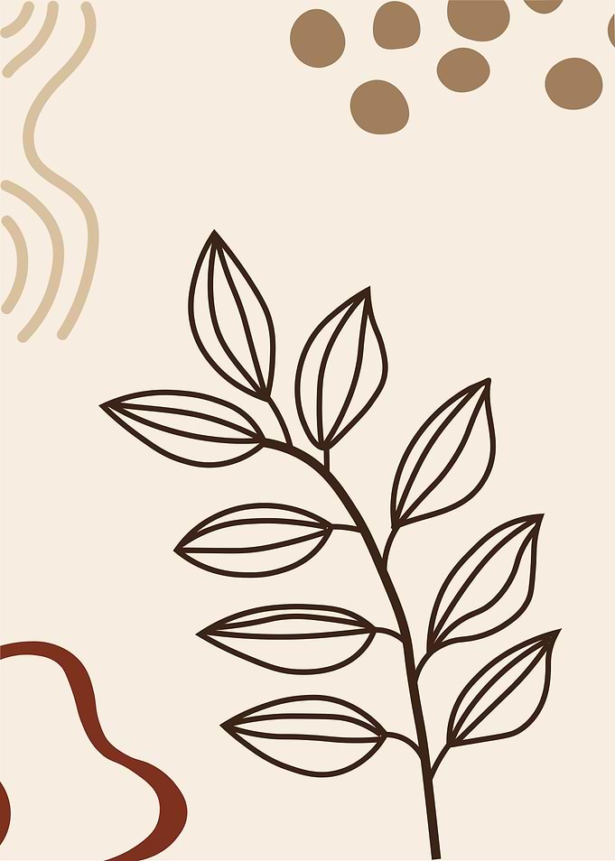 Minimalist Botanical Art with Abstract Shapes