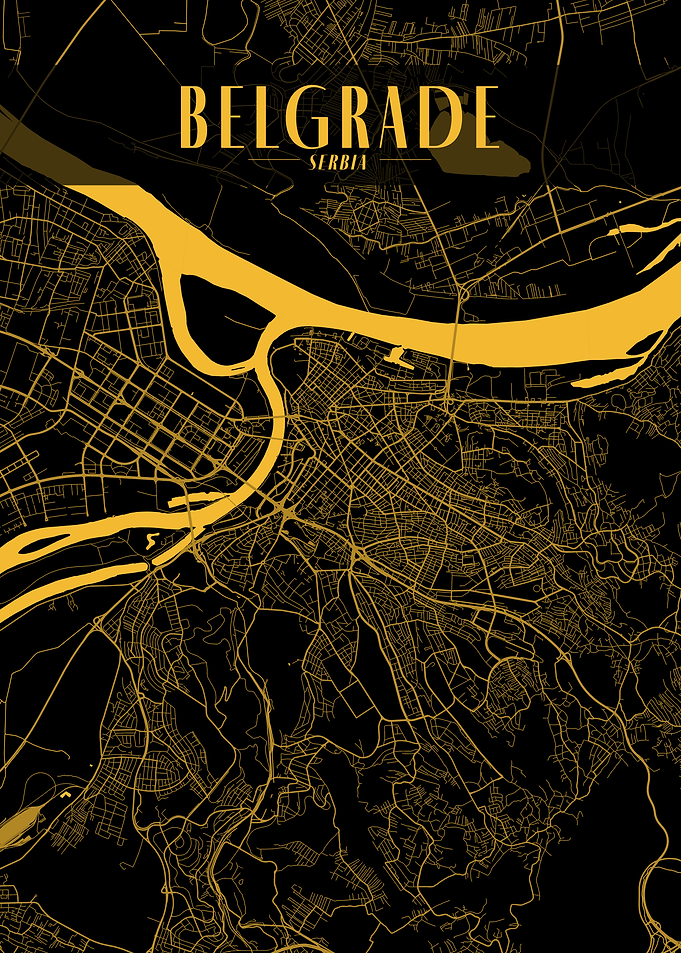 Belgrade Golden Map Art