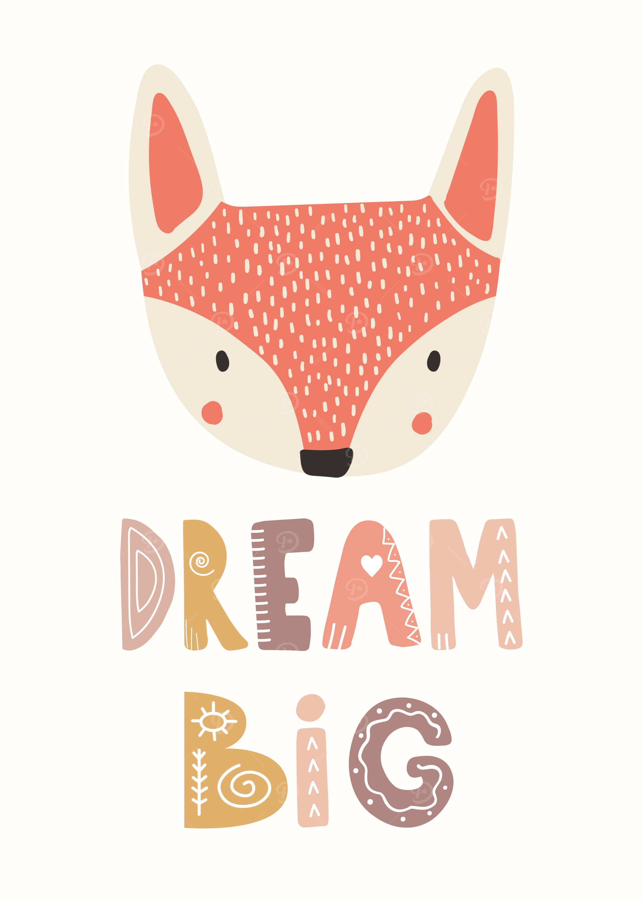 Cute Fox Dream Big