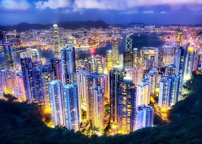 hong kong skyline at night