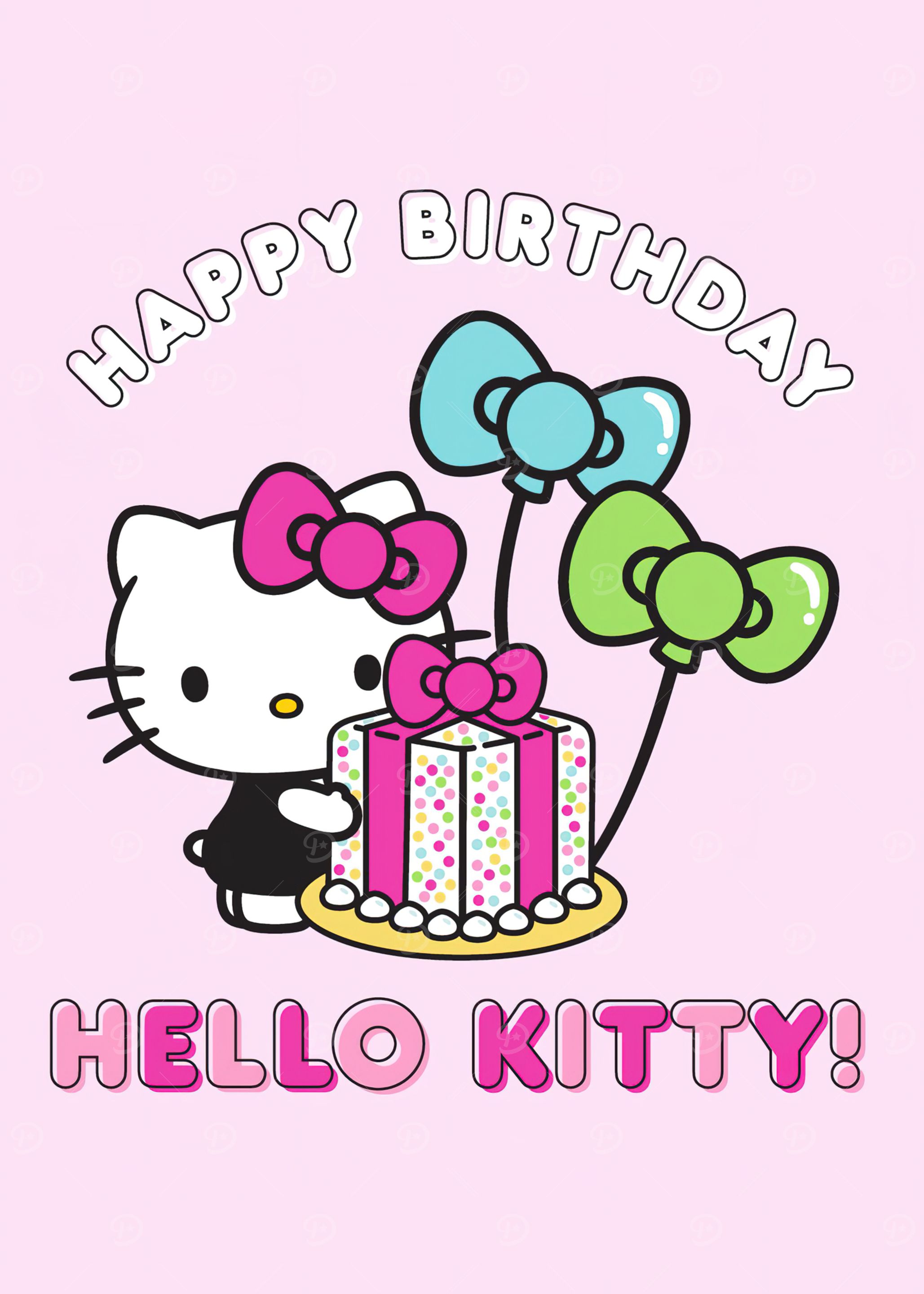 Hello Kitty Happy Birthday Illustration