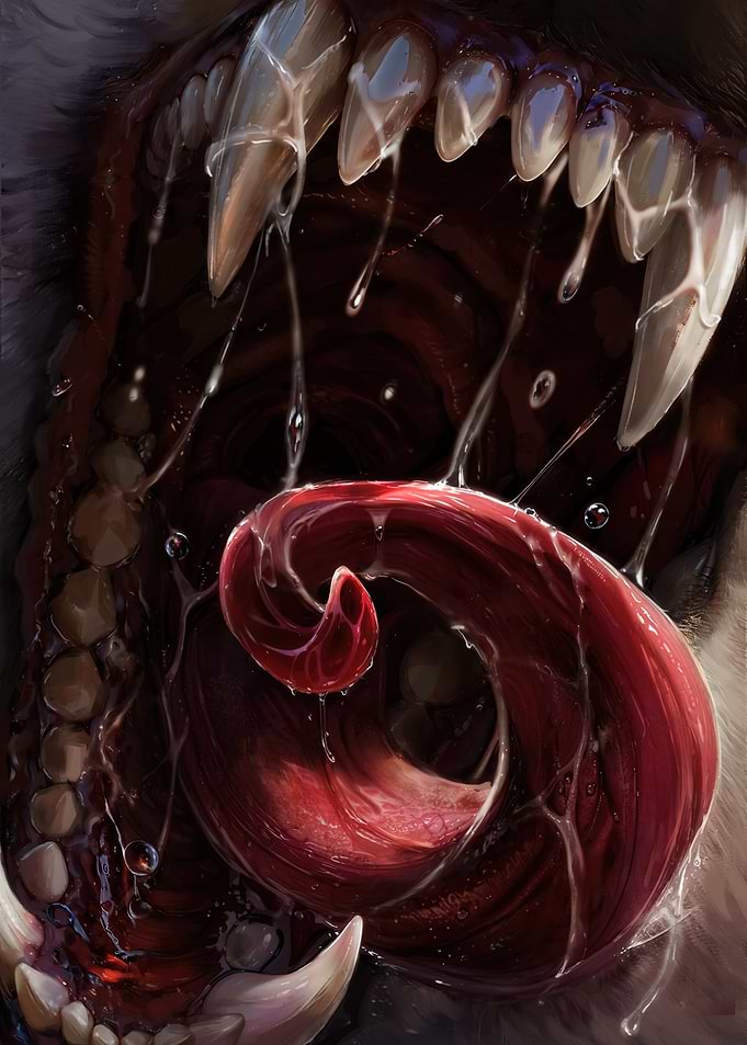 Monster's Open Mouth with Tongue