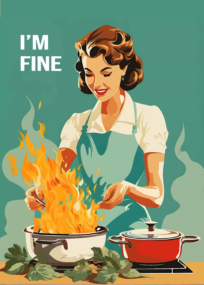 I'm Fine Retro Kitchen Art