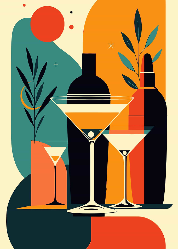 Abstract Cocktail Still Life