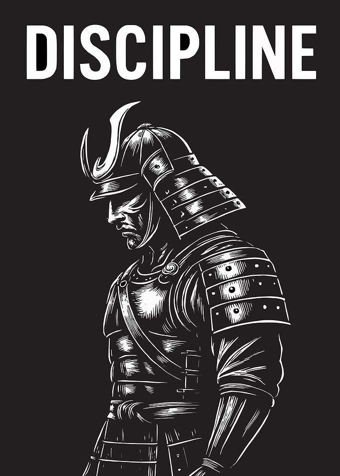 Disciplined Samurai Warrior Illustration