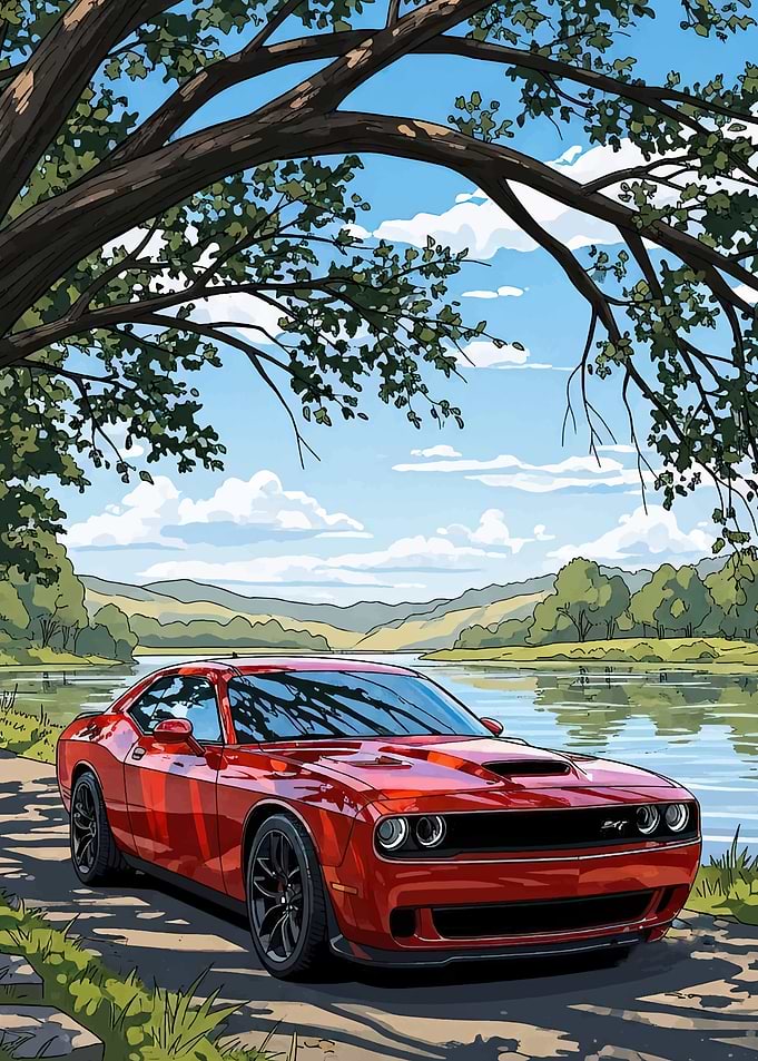 Red Dodge Challenger SRT by Lakeside