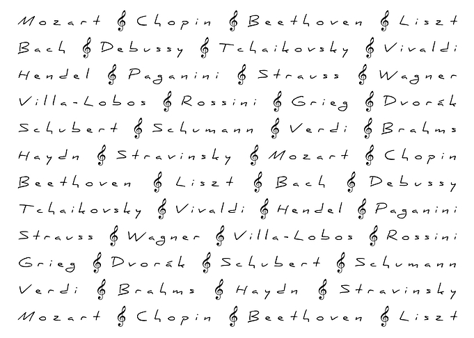 Classical Composers with Treble Clef Symbols