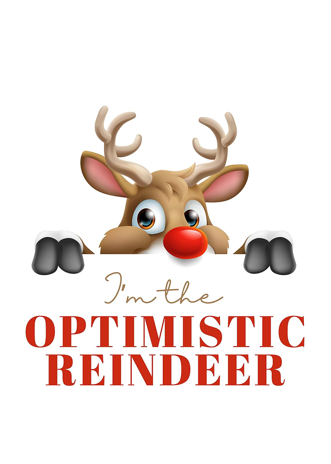 Optimistic Reindeer Cartoon Illustration