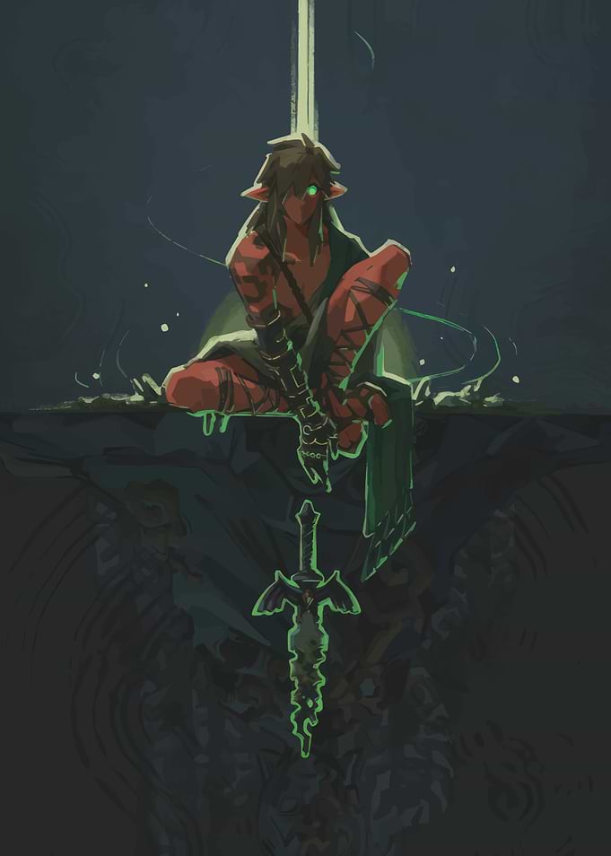 Corrupted Link and the Master Sword