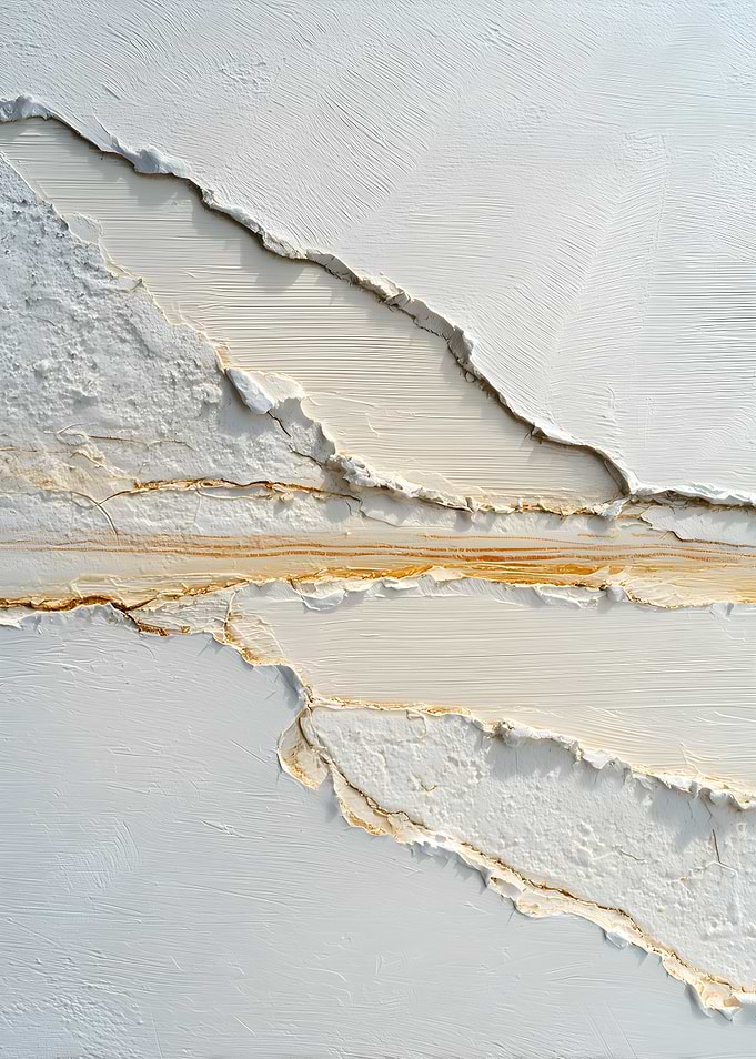 Textured White and Gold Abstract Art