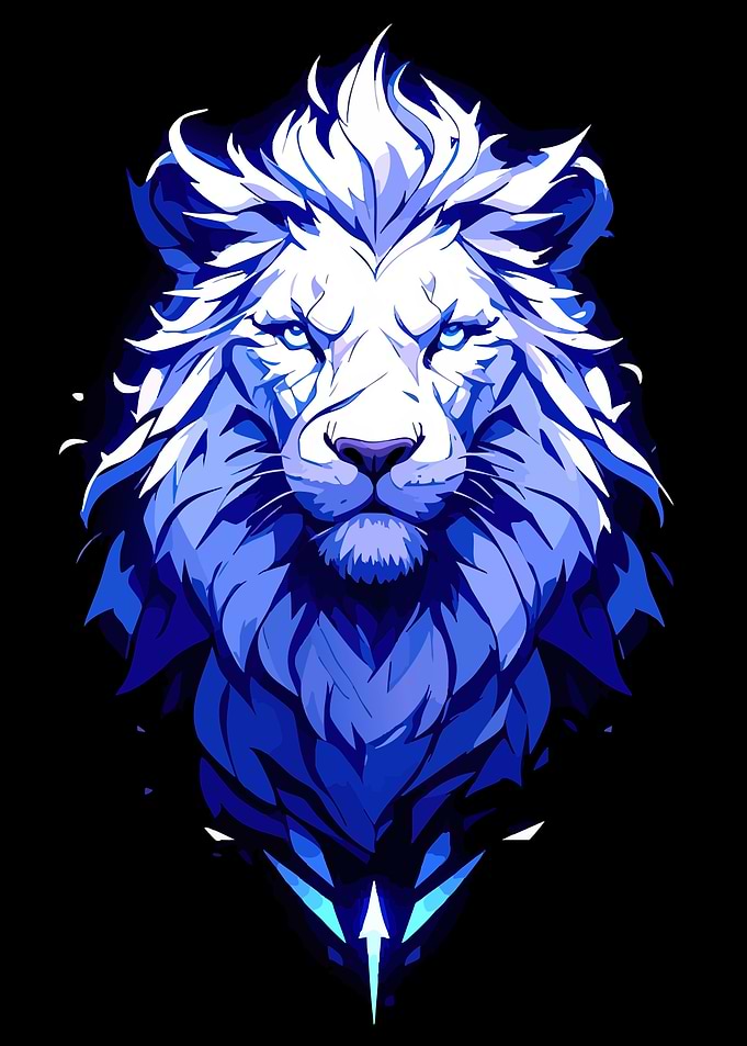 Blue Lion Digital Art