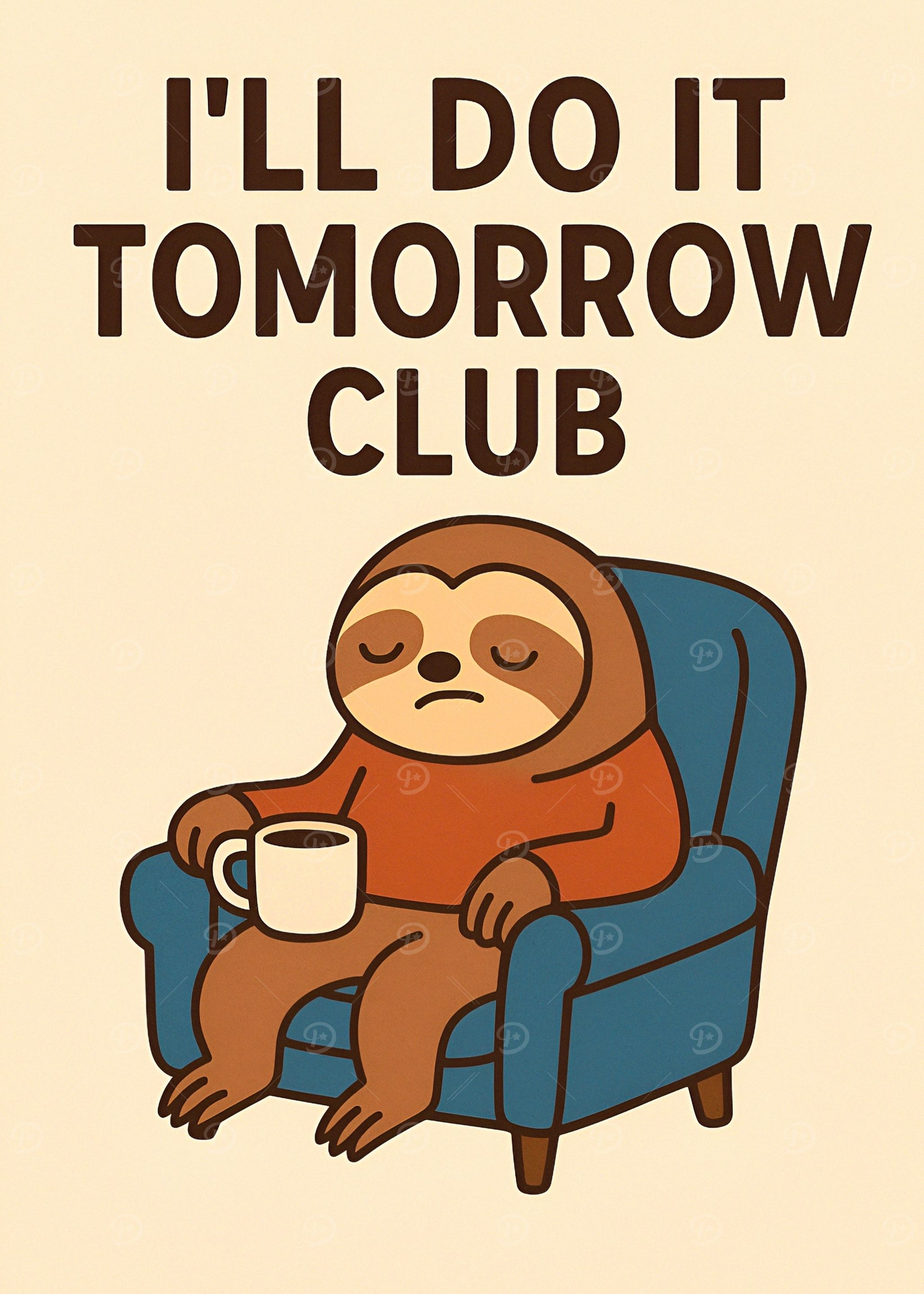 I'll Do It Tomorrow Club Sloth