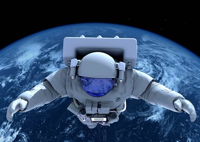 Astronaut in Space with Earth View