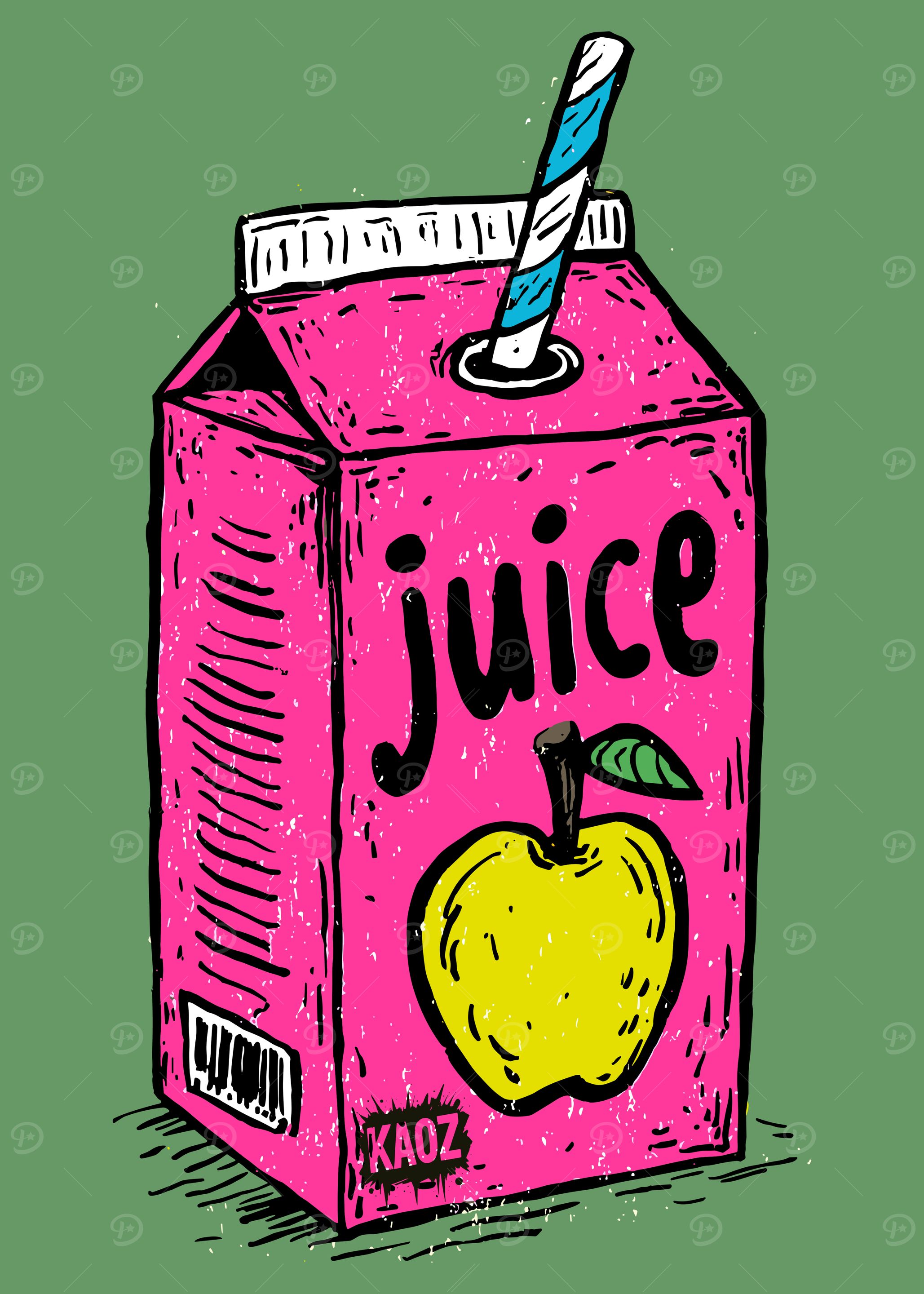Pink Juice Box with Straw
