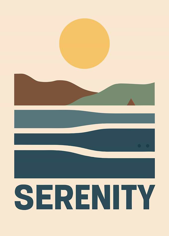 Serenity Landscape Minimalist Art