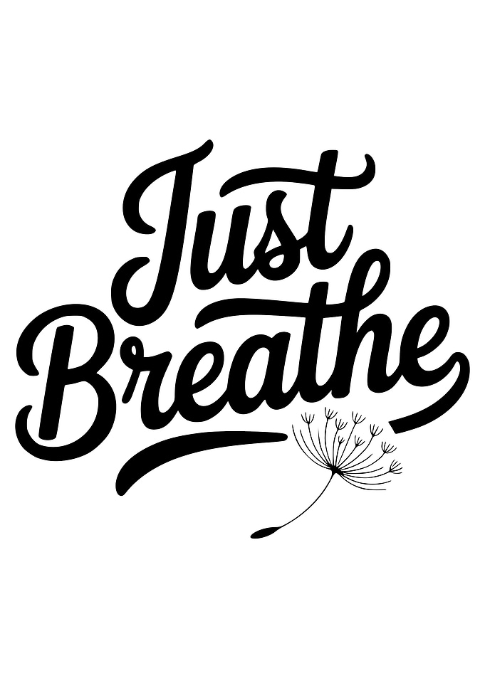 Just Breathe Typography with Dandelion