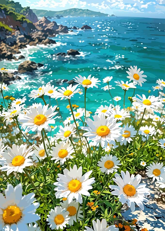 Daisies by the Sea