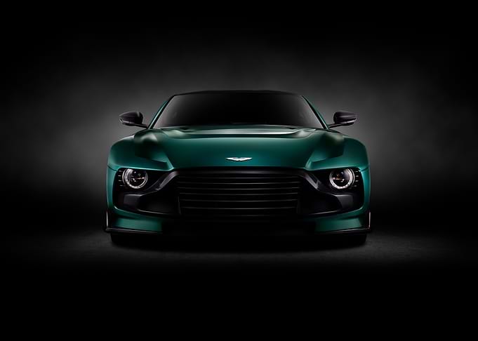 Green Aston Martin Front View