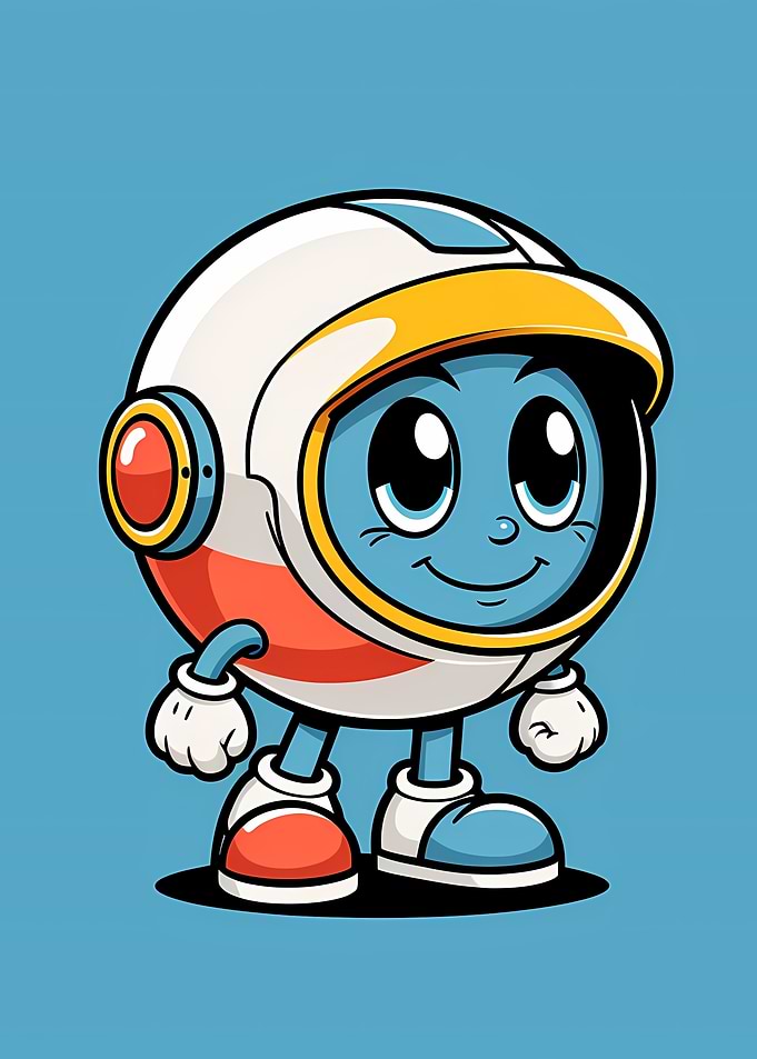 Cartoon Astronaut Character Illustration