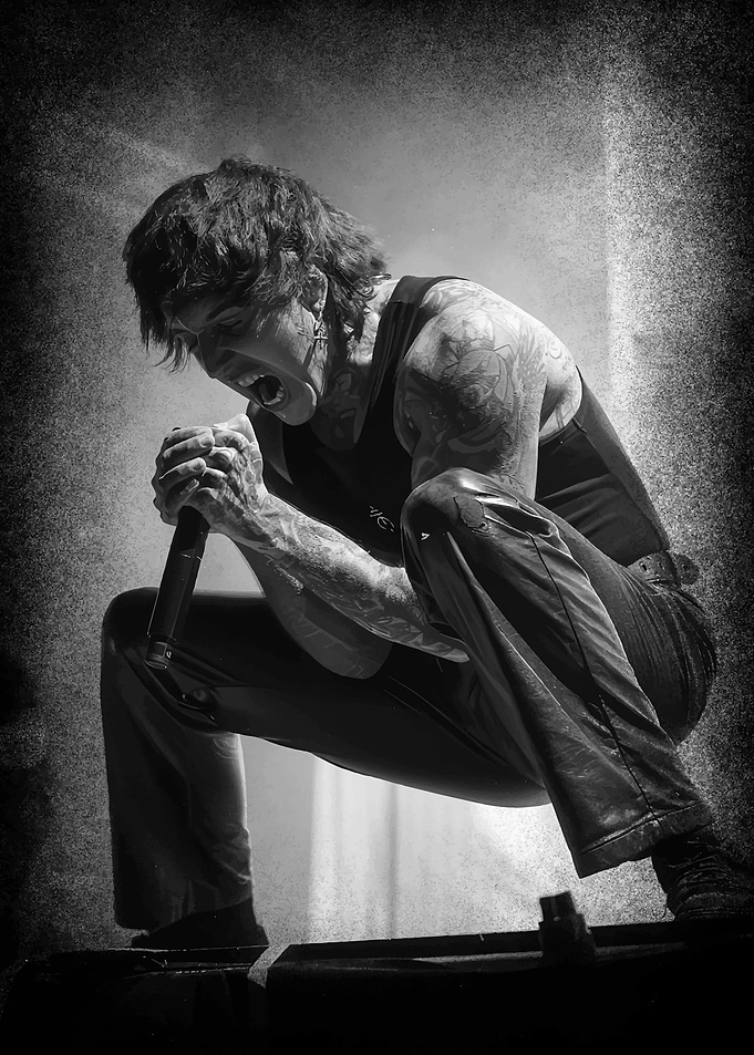 Monochrome Rock Concert Performance