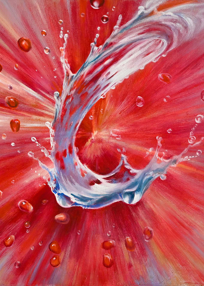 Red Splash Water Painting