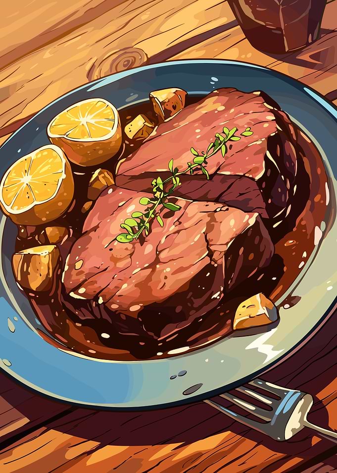 Delicious Meat Dish with Lemon and Herbs