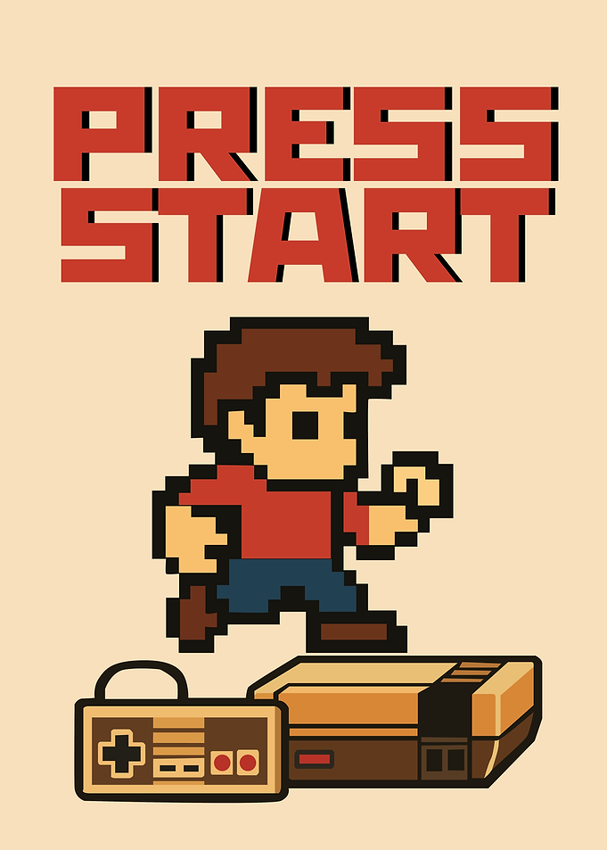 Retro Gaming Pixel Art Illustration
