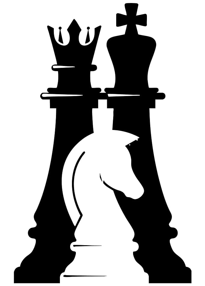 Chess Pieces: King, Queen, and Knight