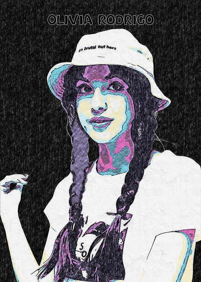 Olivia Rodrigo portrait with bucket hat