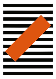 Abstract Orange Rectangle on Black Stripes