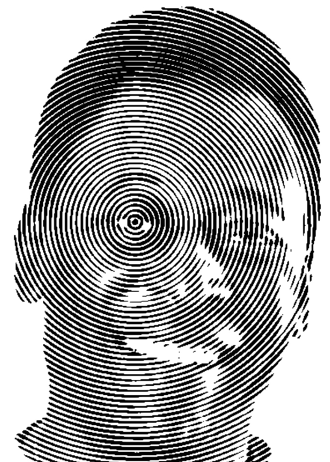 Portrait Pele with Concentric Circles