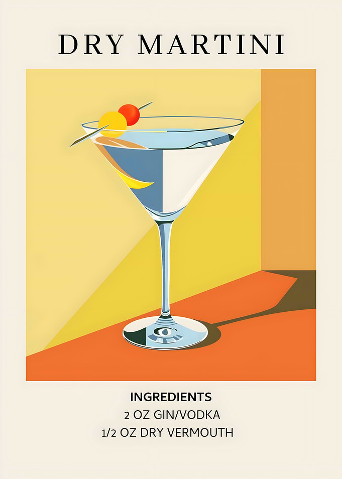 Dry Martini Cocktail Recipe Art