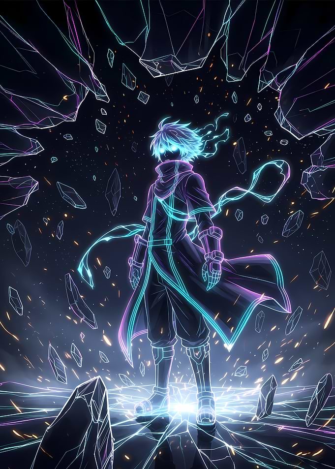 Radiant Anime Glow Warrior in Shattered Dimension