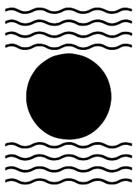 Black Circle with Waves Illustration