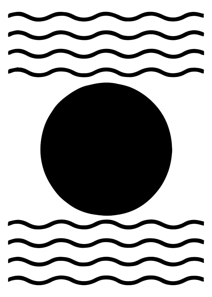 Black Circle with Waves Illustration