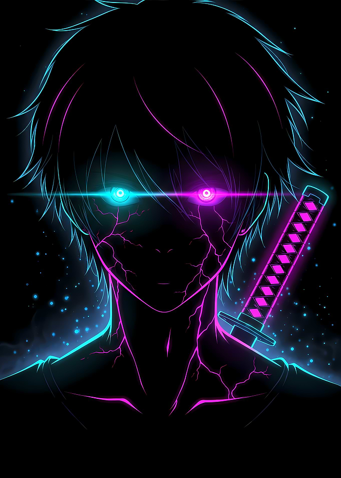 Neon Shadow Anime Glow Portrait